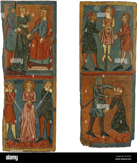 Anonymous Panels With Scenes Of The Martyrdom Of Saint Lucy Stock