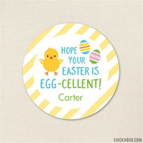 Personalized Egg Cellent Easter Stickers Chickabug