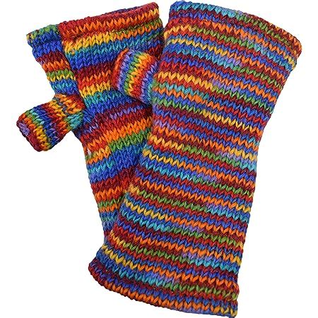 Gheri Women S Warm Woolen Fleece Lined Hand Knitted Striped Mittens