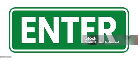 Enter Sign Enter Sign Sticker Label Icon Poster Vector Stock ...