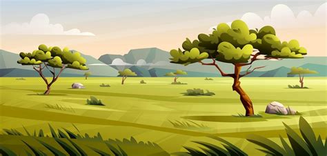 Ilustración De Paisaje De Sabana Paisaje De La Sabana Africana En