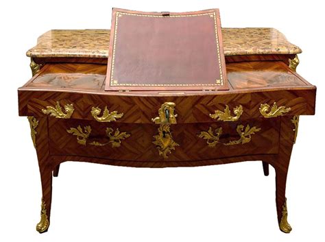 A Louis Xv Gilt Bronze Mounted Bois De Satin Commode En Secr Taire