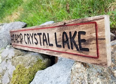 Wood Sign Camp Crystal Lake Handmade Reclaimed Wood Etsy