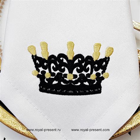 Crown Embroidery Design Sizes Royal Present Embroidery Machine