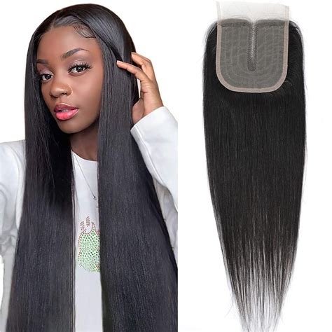 4x4 Middle T Part Lace Closure Straight Brazilian 10a