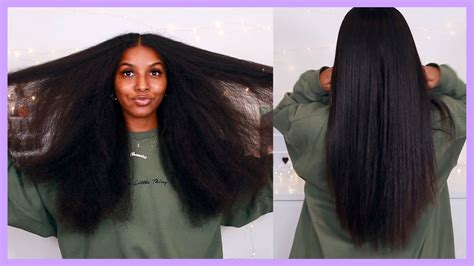 How I Blow Dry Straighten And Trim My Natural Hair Youtube