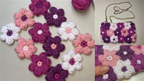 Crochet Puff Flower Bag Full Tutorial Beginners Friendly YouTube