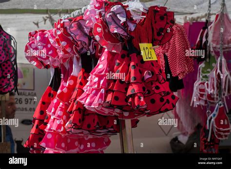 Childs Flamenco Dresses Spanish Steet Market Stock Photo Alamy