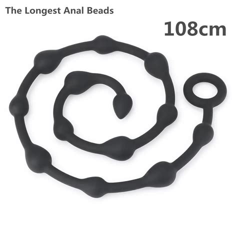 New Longest Anal Beads 108cm Anal Plug Sex Toys For Woment And Men Silicone Prostate Massager