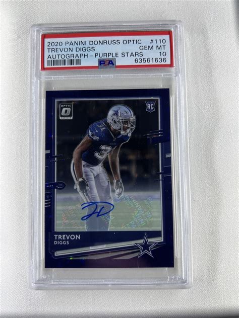 TREVON DIGGS AUTO 35 2020 DONRUSS OPTIC PURPLE STARS PRIZM PSA 10 POP