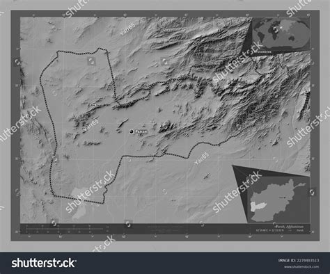 Farah Province Afghanistan Bilevel Elevation Map Stock Illustration