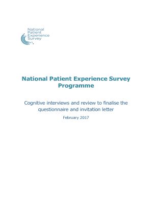 Fillable Online National And Cross National Surveys Of Patient