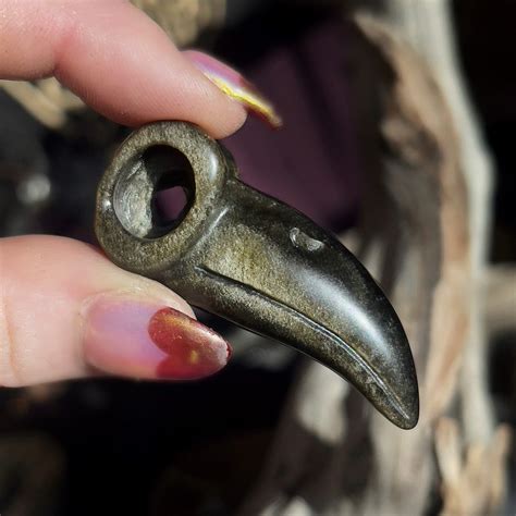 Sage Goddess Golden Sheen Obsidian Corvid Skull To Integrate Shadow