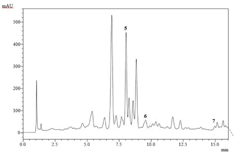 Rp Hplc Dad Chromatogram Of Verbascum Oocarpum Methanol Extract