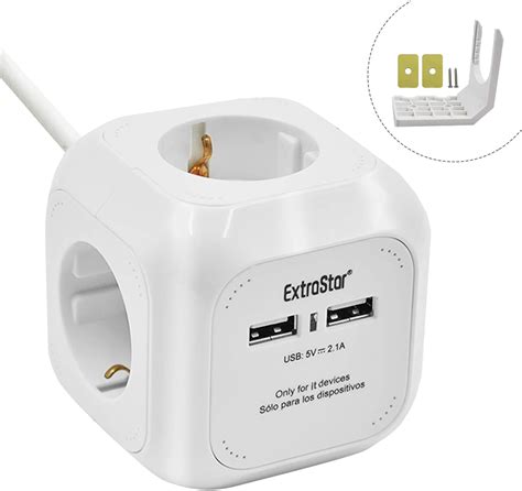 Extrastar De Typ Power Cube Fach Steckdosenw Rfel Mit Usb