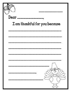 FREE Thanksgiving Letter Template by Austin to Boston Teacher | TpT