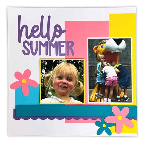 Hello Summer Scrapbook Layout Class With Svg The Crafty Blog Stalker