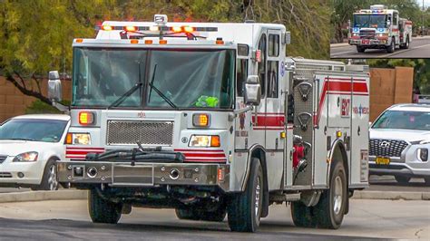 Both Reserves Mesa Fire Medical Dept Engines 217 And 212 Responding Youtube