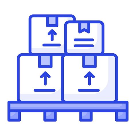 Cajas en un vector de paletas de recolección logística cajas de carga