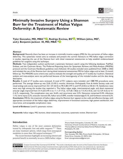 Pdf Minimally Invasive Surgery Using A Shannon Burr For The Treatment