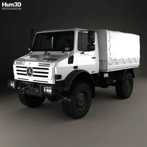 Mercedes Benz Unimog U4000 Flatbed Canopy Truck 2000 3D Model 3DHunt Co