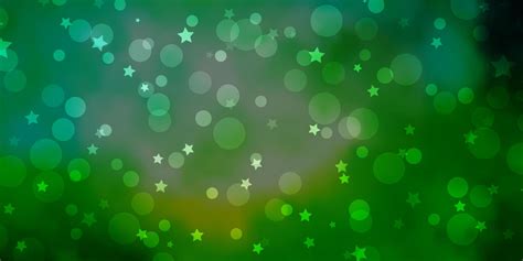 Fondo De Vector Verde Azul Claro Con Círculos Estrellas Diseño