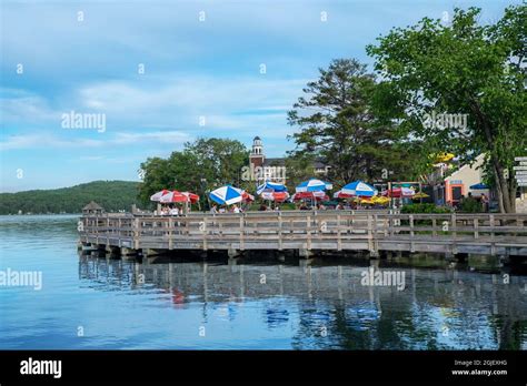 Town Dock Lake Winnipesaukee Meredith New Hampshire Usa Stock Photo