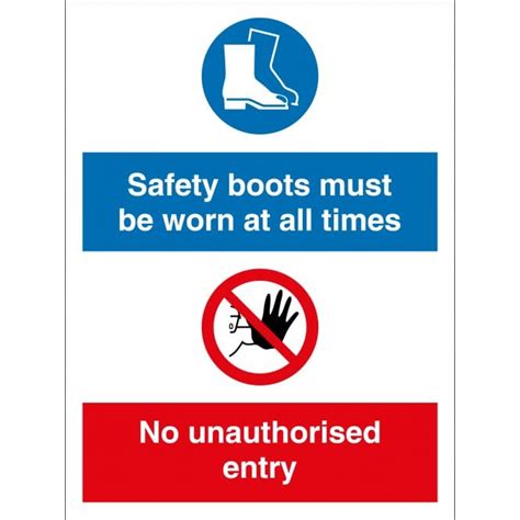 Safety Boots Must Be Worn No Unauthorised Entry Sign From Key Signs Uk