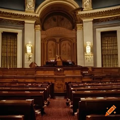 Interior Of A Moody And Mischievous Capitol Building Conference Room On