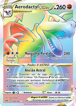 Aerodactyl V ASTRO Origem Perdida Banco De Dados De Cards Do