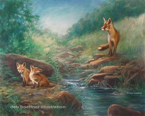 Red fox painting commission large oil painting by wildlife artist deb ...