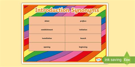 Introduction Synonyms Word Mat Teacher Made Twinkl