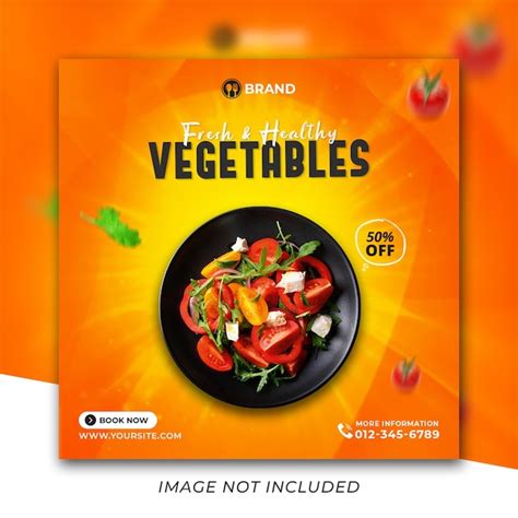 Premium Psd Special Fresh Healthy Food And Vegetable Social Media