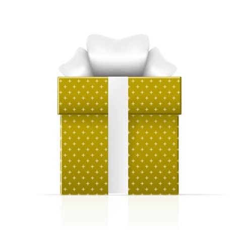 Caja De Regalo Amarilla Realista Con Patr N Simple Vector Premium