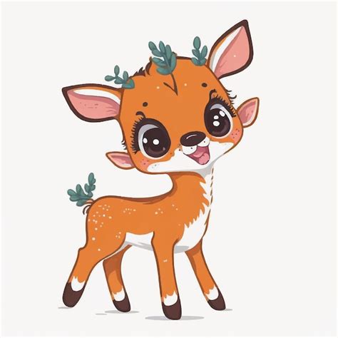 Premium Vector Cute Baby Deer Cartoon Vector