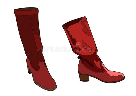 My Red Boots Stock Vector Illustration Of Bootie Heels 261242412