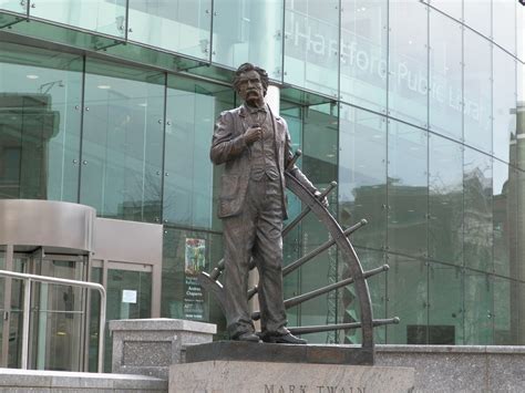 New England Travels Mark Twain Statue Hartford Public Library