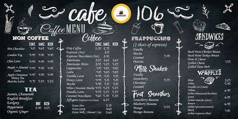 Chalkboard Style Cafe Menu Template Cafe Menu Template Diy Etsy Artofit