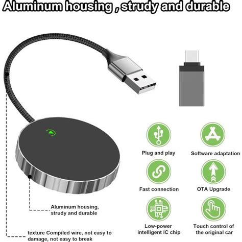 Adaptateur Carplay Sans Fil Pour Iphone 2023 Améliorer Dongle Carplay