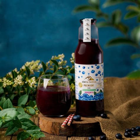 SOK od borovnice 750ml (bez dodatog šećera) - Zlatna bobica