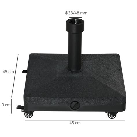 Pied de parasol base de lestage parasol carré HDPE surface granuleuse