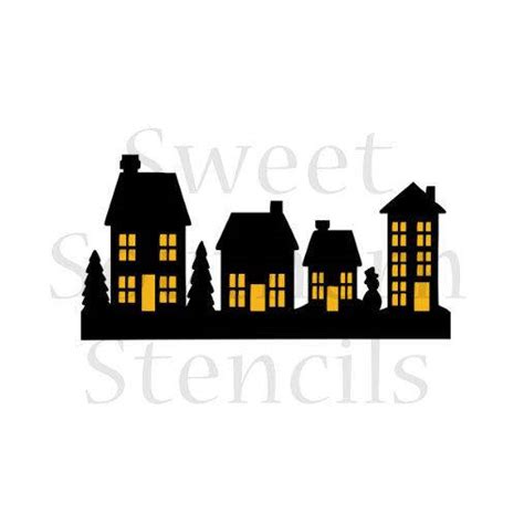 Christmas Village Silhouette at GetDrawings | Free download