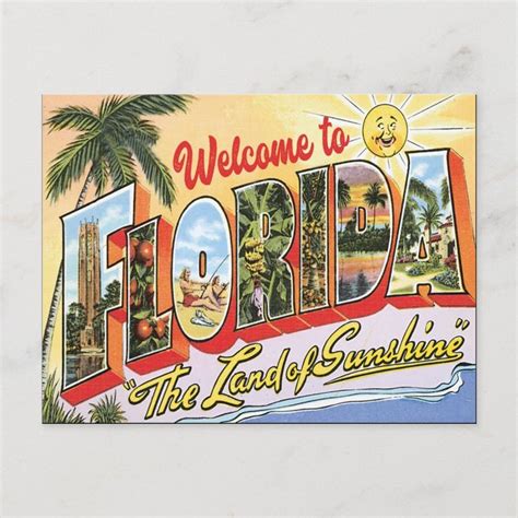 Welcome to Florida vintage with pics Postcard | Zazzle | Vintage ...