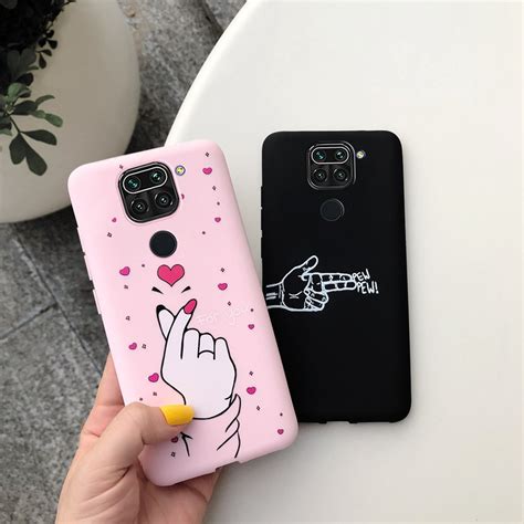 Capa De Silicone Flexível Cor Pastel Coração Amor Para Xiaomi Redmi 9