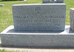 Thelma Elizabeth Eslick McCunningham 1914 1986 Mémorial Find a Grave