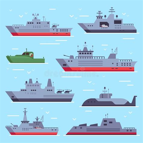 Military Boats Isometric Icon Set Stock Vector - Illustration of design ...