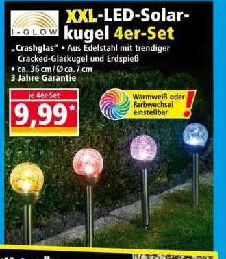 I Glow Xxl Led Solarkugel Er Set Angebot Bei Norma