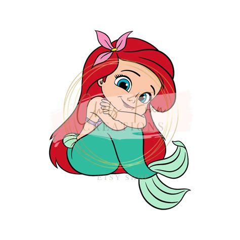 Baby Sirenetta Principessa Ariel Svg SVG PNG File DXF Etsy Italia