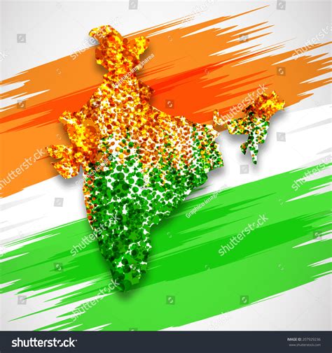 India Map National Flag Tricolors Background Image Vectorielle De