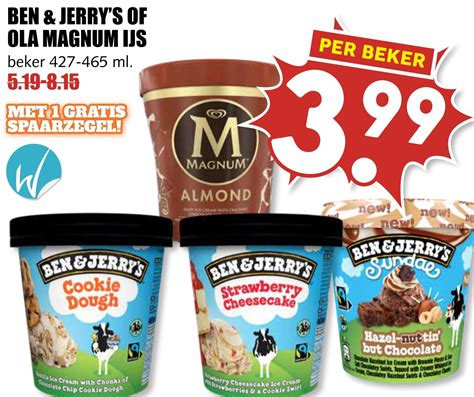 Ben Jerry S Of Ola Magnum Ijs Aanbieding Bij Mcd Supermarkt